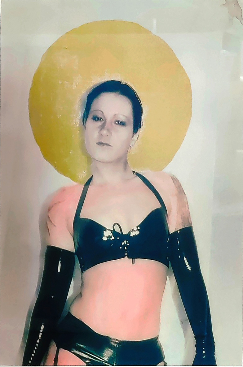 Pin Up Girl<br><small>cyanotype / linoprint</small>
