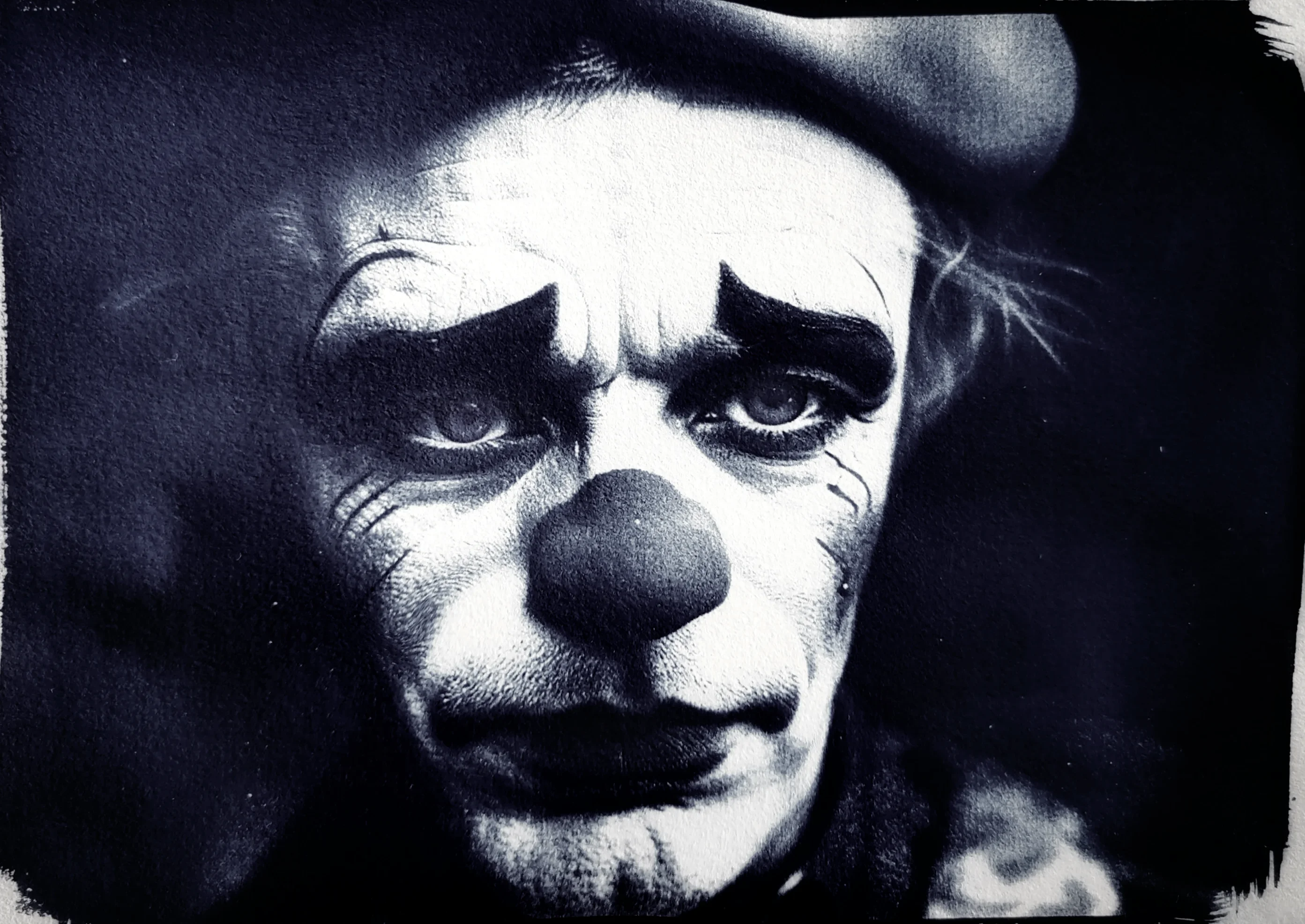 <br>Das Leben der Narren ist düster und voller Tränen (nach La Boheme)<br><small>Cyanotypie</small>