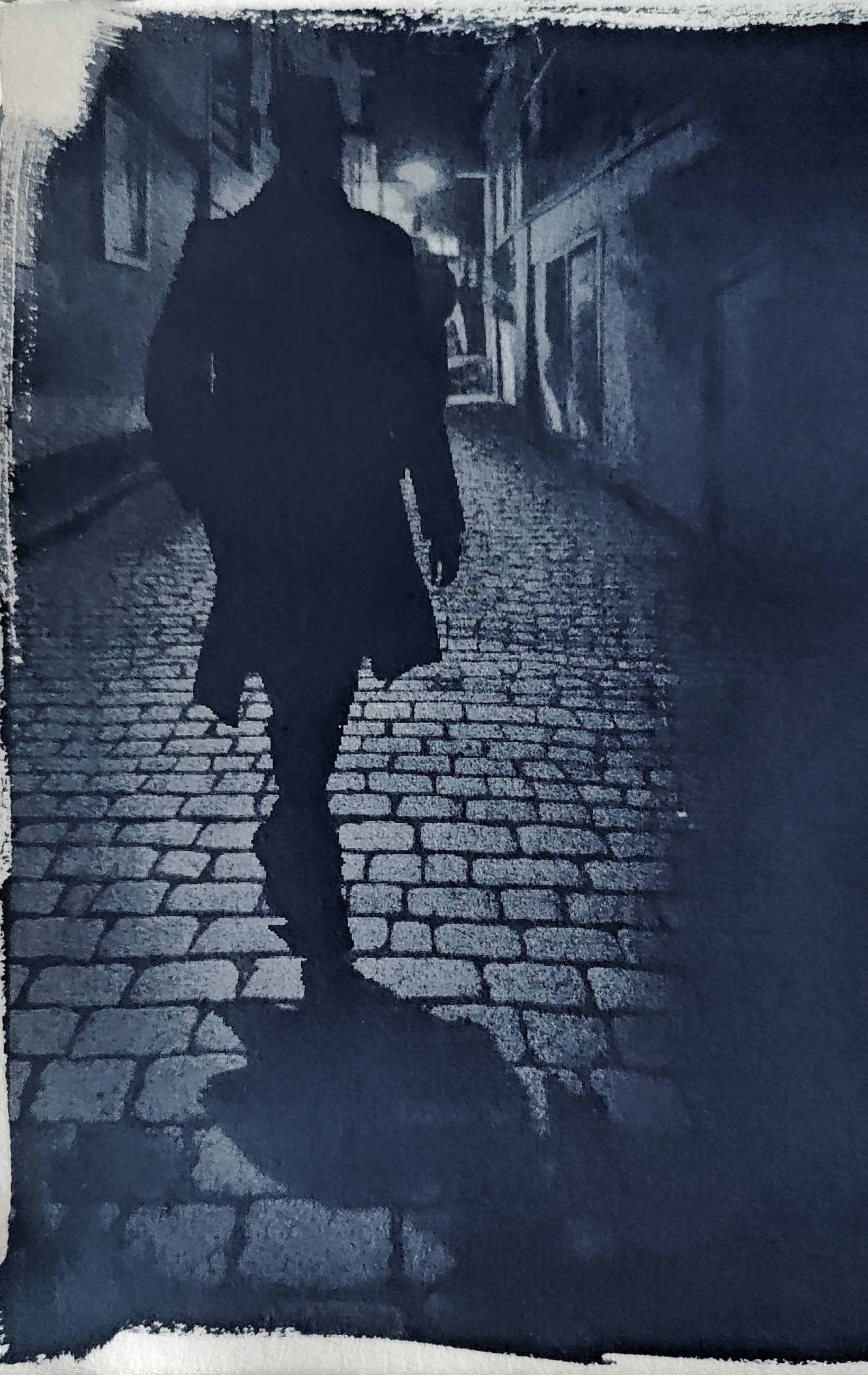 <br>Mitternacht Flaneur<br><small>Cyanotypie</small>